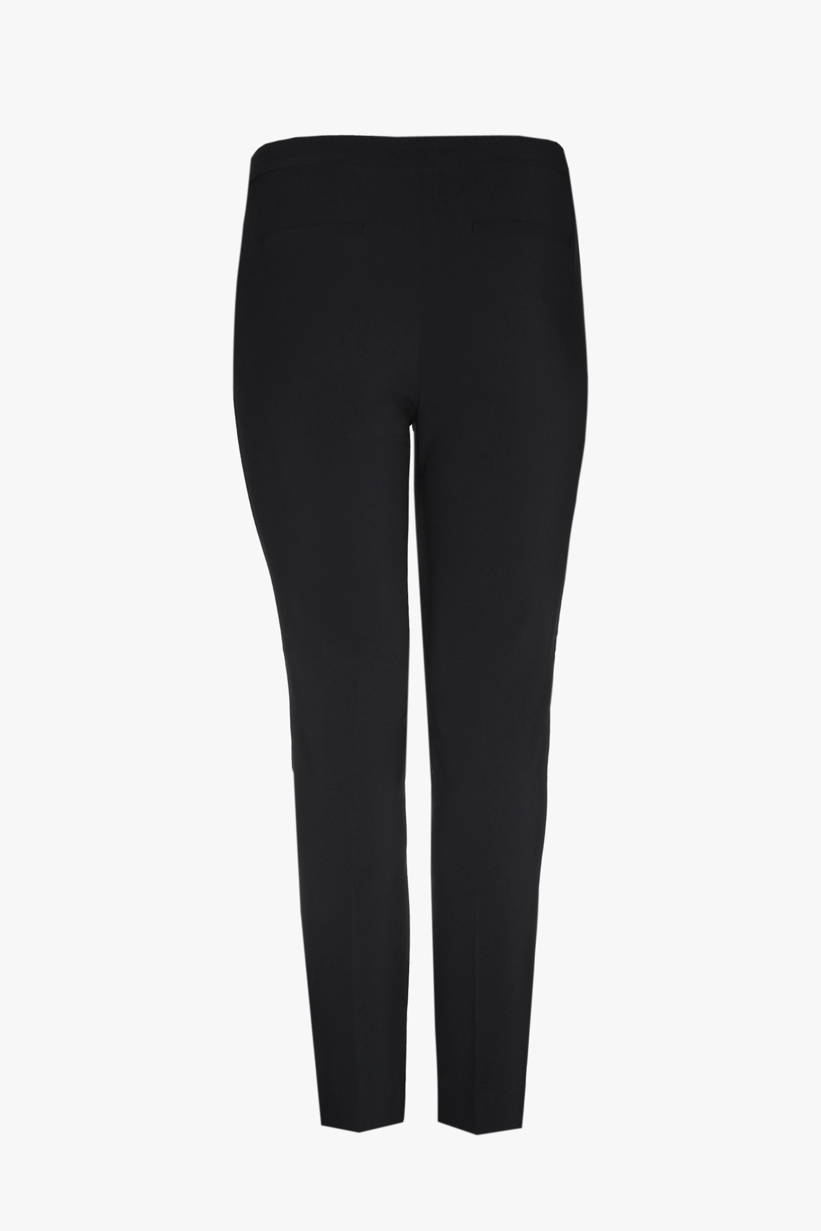 Black slim-fit trousers