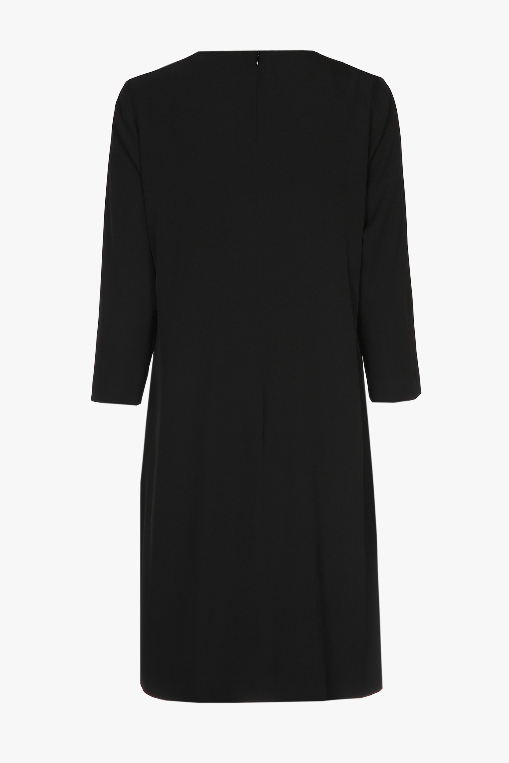 Zwarte rechte jurk met V-hals