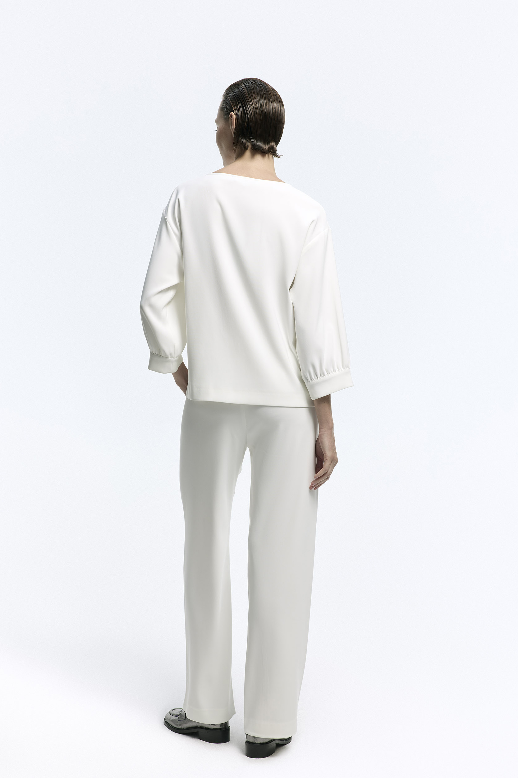 White loose-fitting trousers