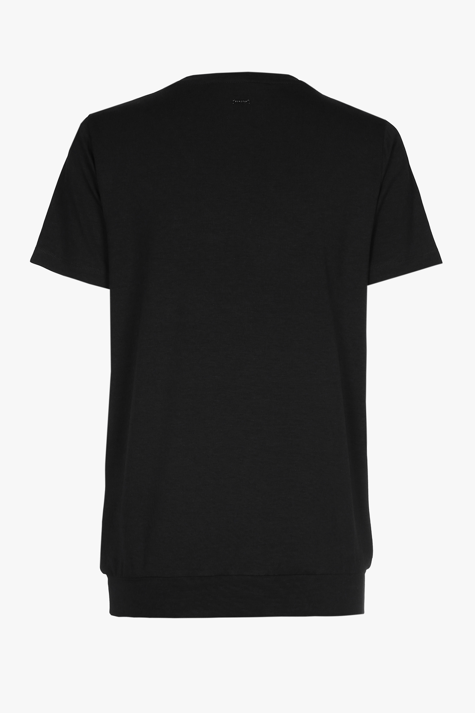 Black T-shirt with a V-neck