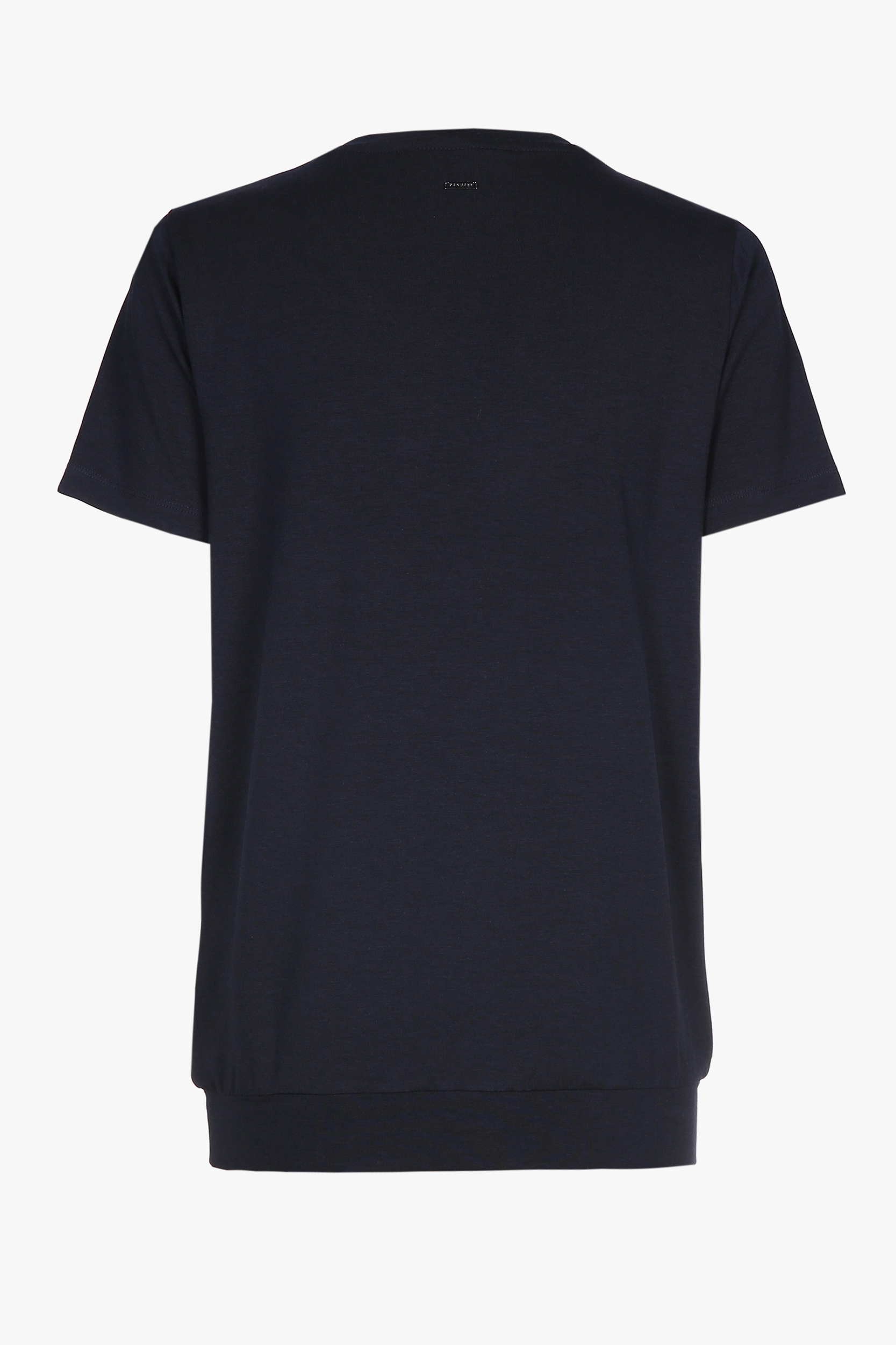 Navyblaues T-Shirt mit V-Ausschnitt