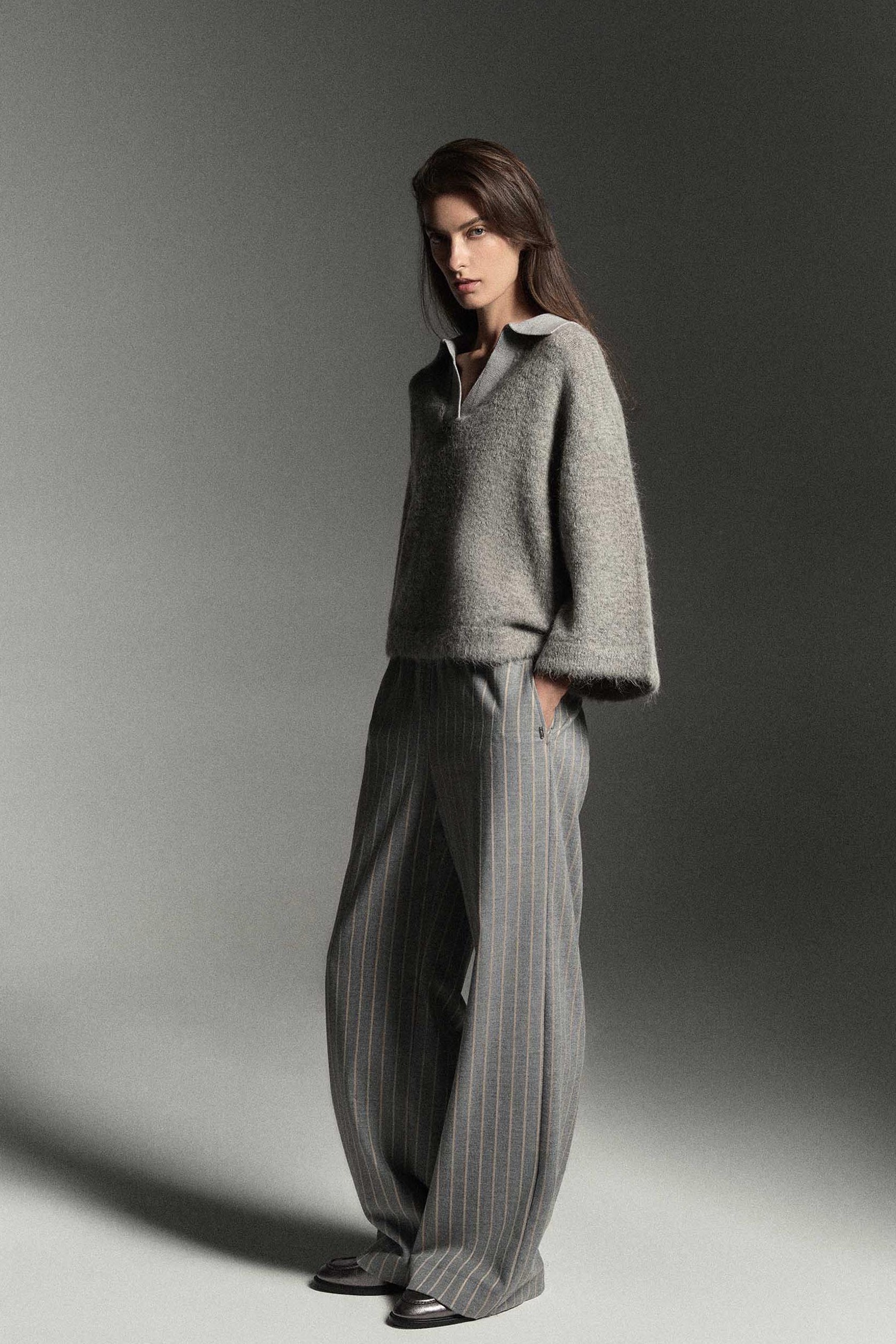 Gestreepte broek met wijde pijpen