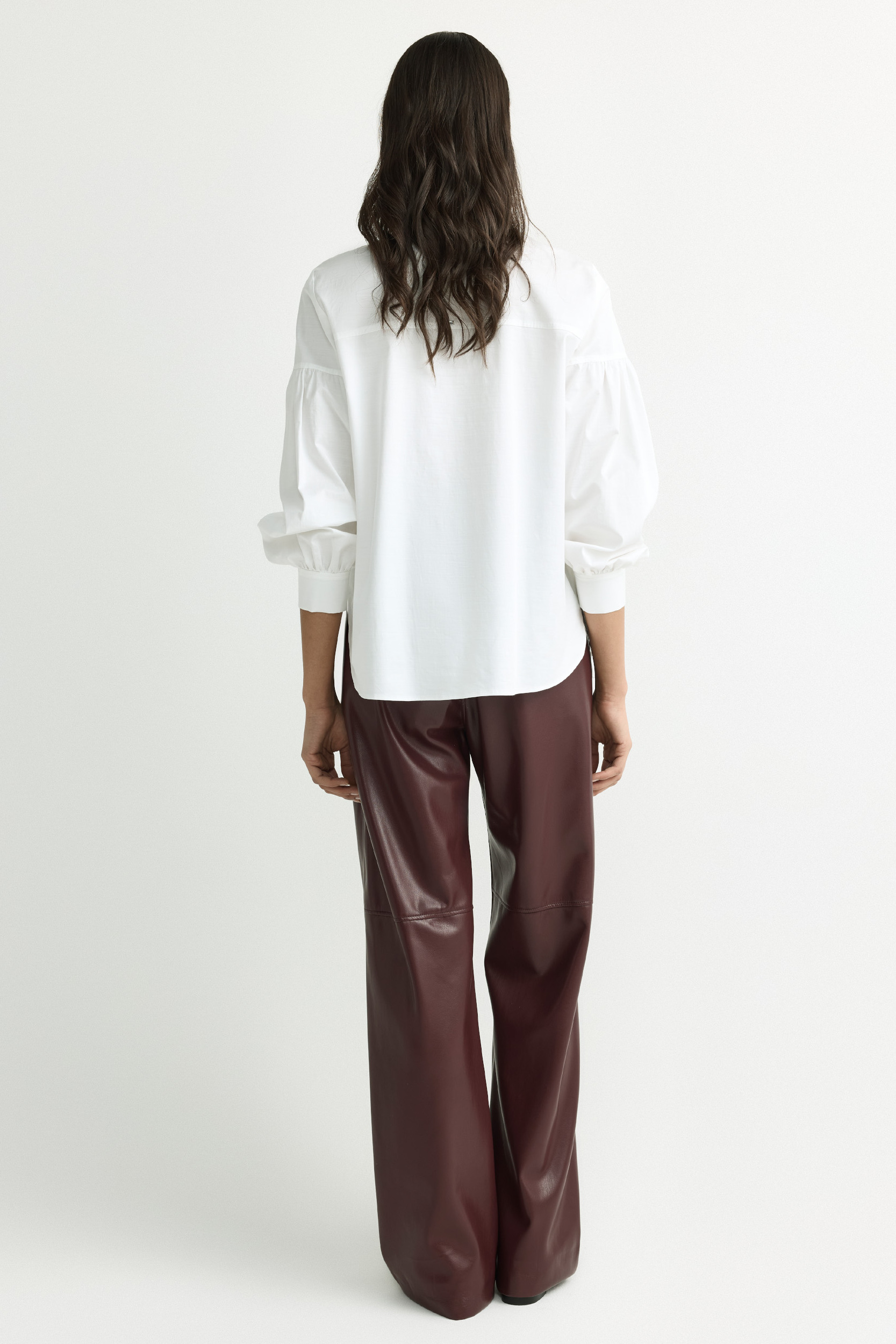 Faux leather trousers