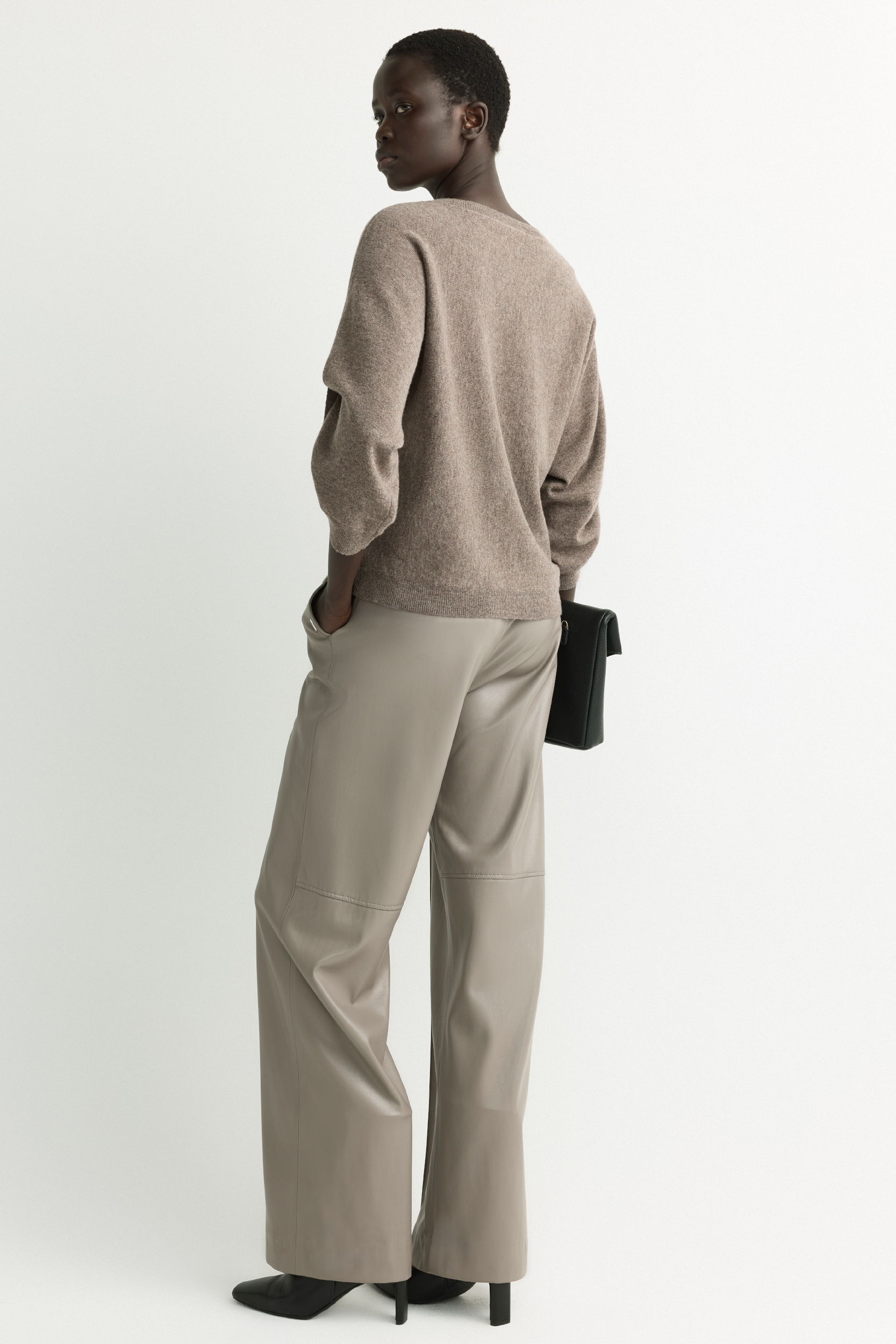 Faux leather trousers