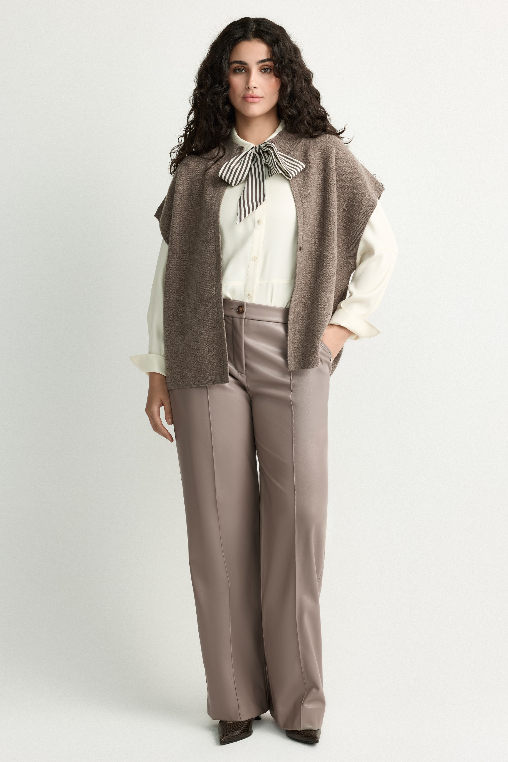 Faux leather trousers