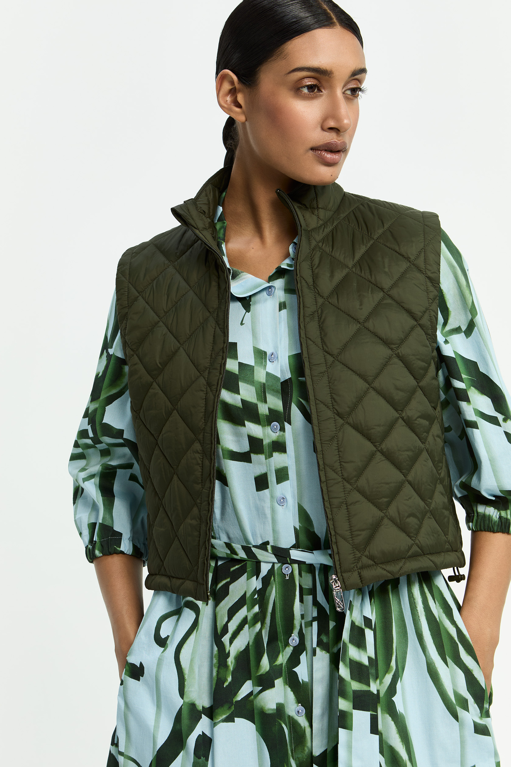 Robe en coton à imprimé plissé