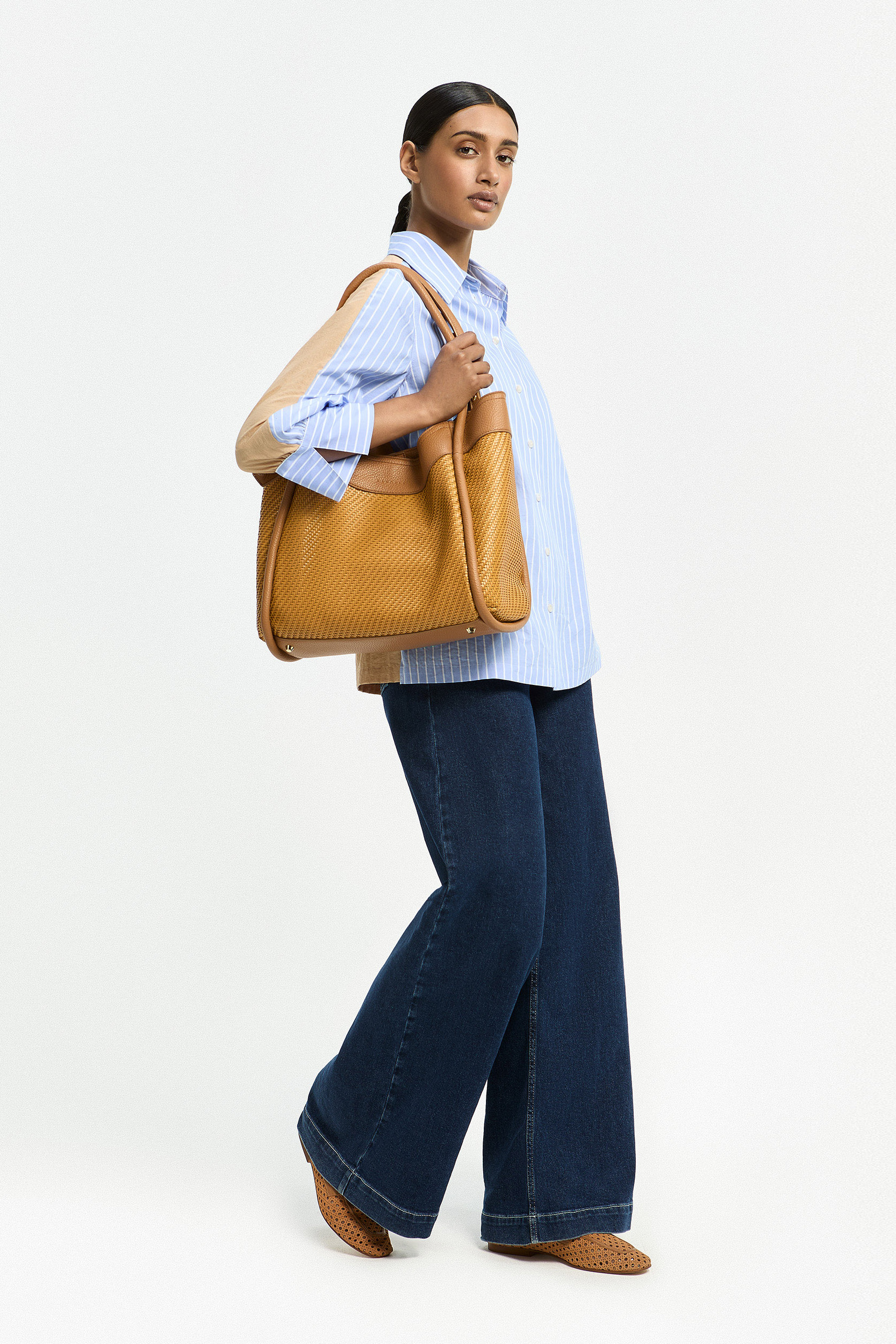 Gevlochten stijlvolle shopper