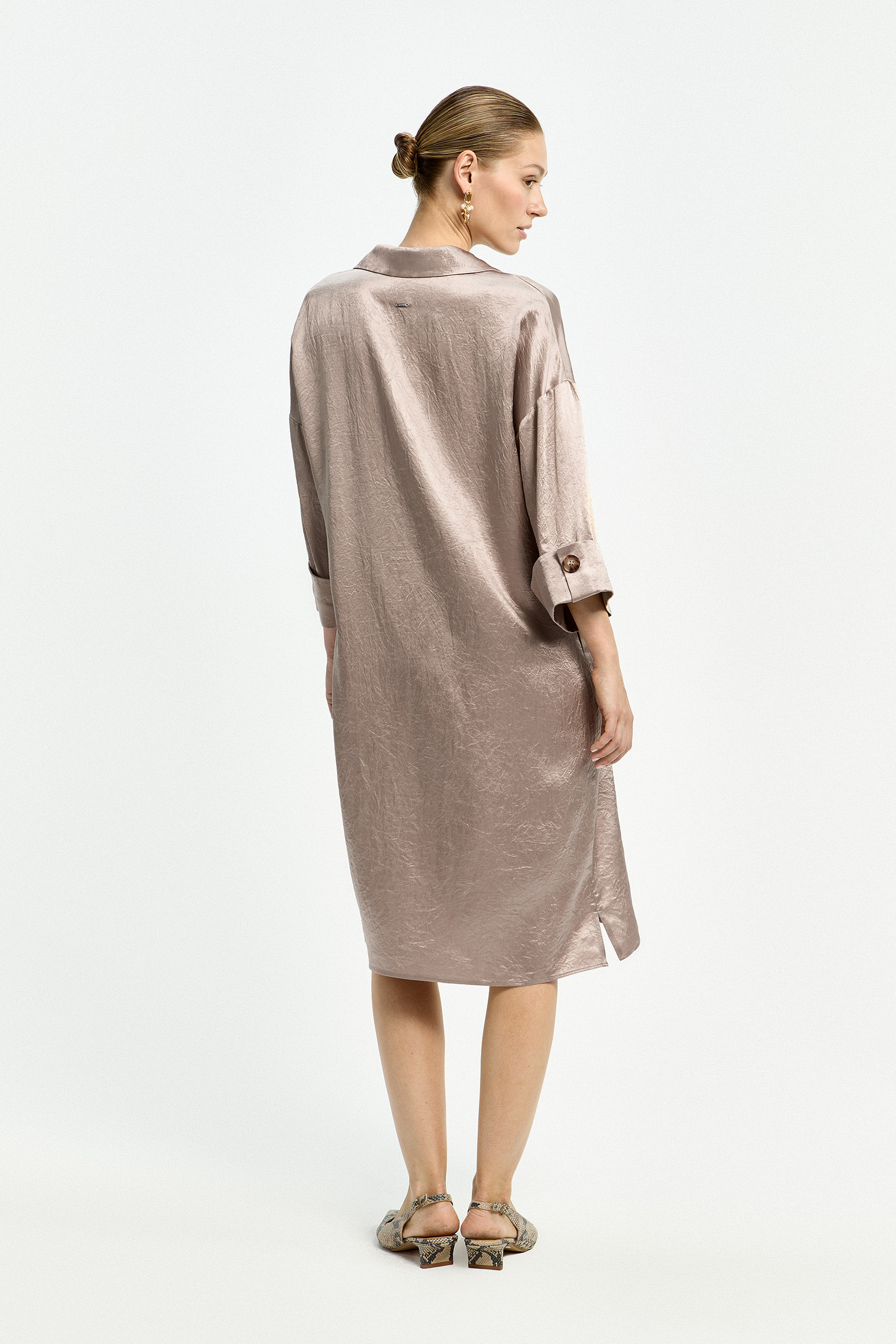 Polo dress with sophisticated pleats