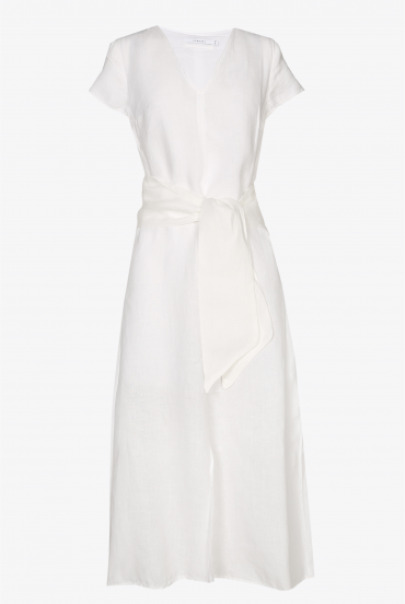 Lange linnen jurk wit 