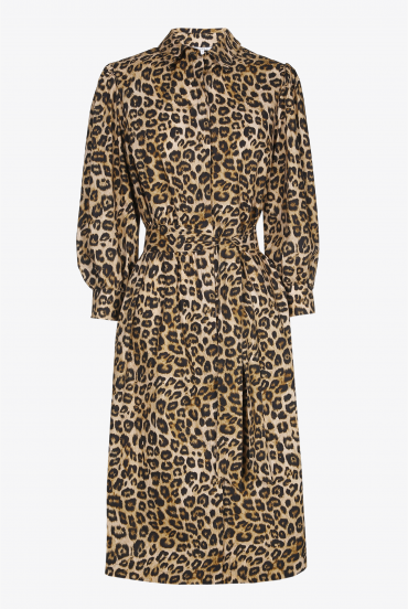 Shirt dress with leopard print 