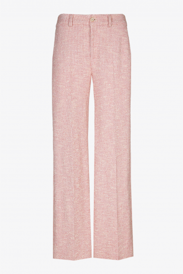 Broek met wijde pijpen in bouclé