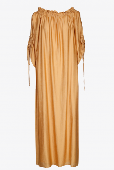 Oversized dress with satin sheen