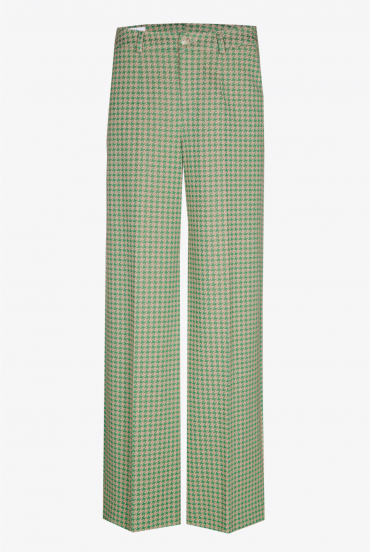 Broek met pied-de-poule print