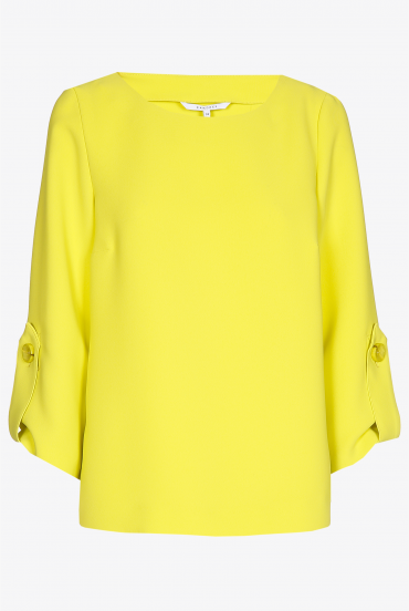 Twill blouse with round neck