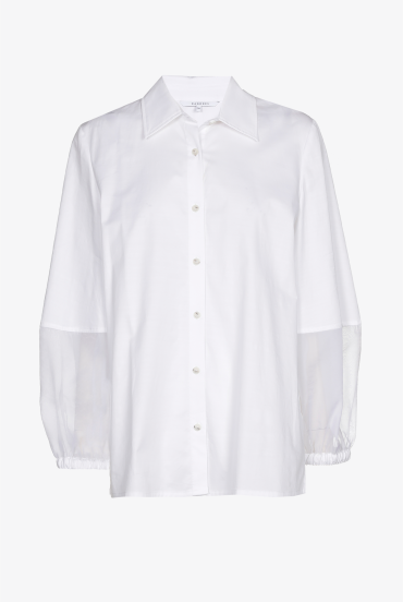 Blouse met organza mouwen