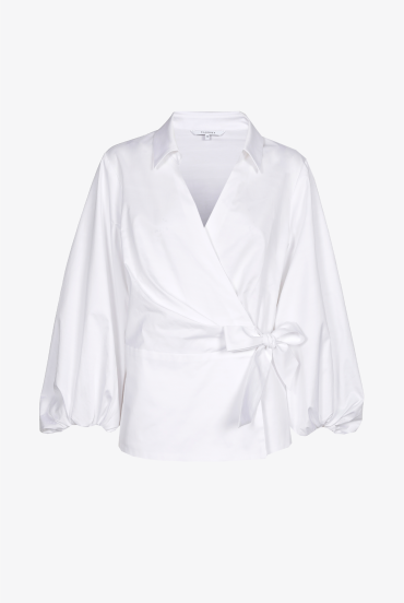 Blouse with cache-coeur neckline