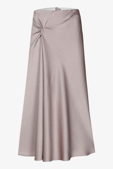 Satin skirt with draping