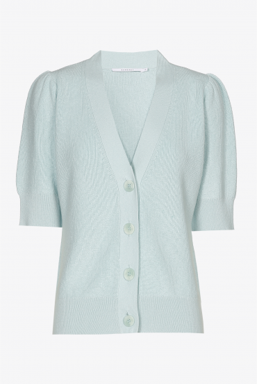 Light green cardigan with short sleeves