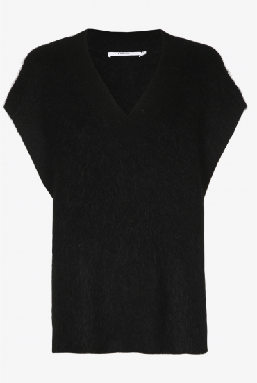 Sleeveless sweater in wool blend