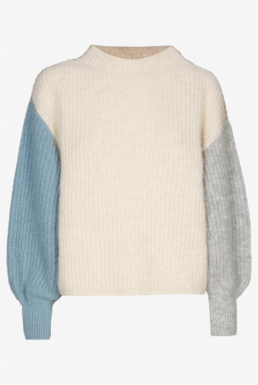 Upcycled colour block jumper