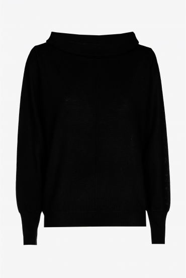 Merino wool jumper with boat neck