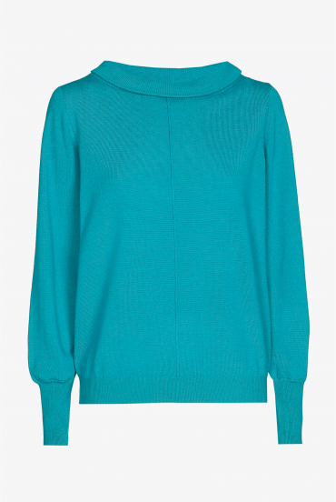 Merino wool jumper with boat neck