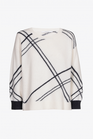 Checkered jumper in a summer wool blend