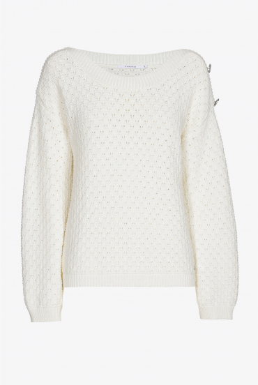 Knitted jumper with decorative stitching