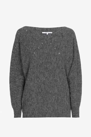 Pullover aus Alpakawolle mit dezentem Muster
