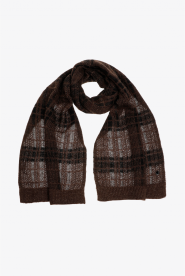 Scarf with checked pattern