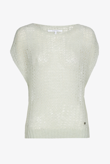 Knitted sleeveless sweater in alpaca wool