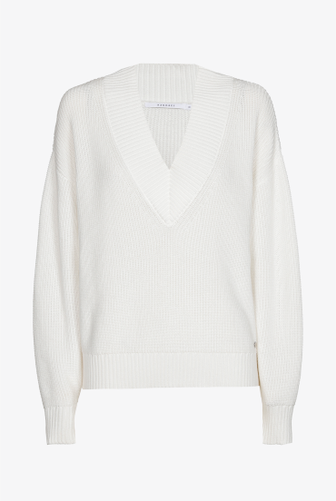 Jumper with a feminine V-neck