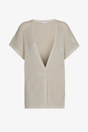 Long gilet cape en lurex