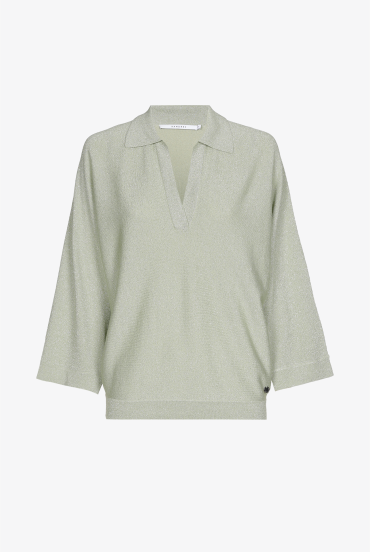 Pullover with polo collar 