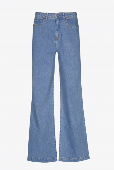Wide light blue jeans