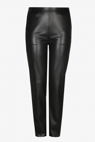 Leather-look trousers