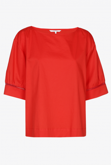 Oversized blouse with short sleeves