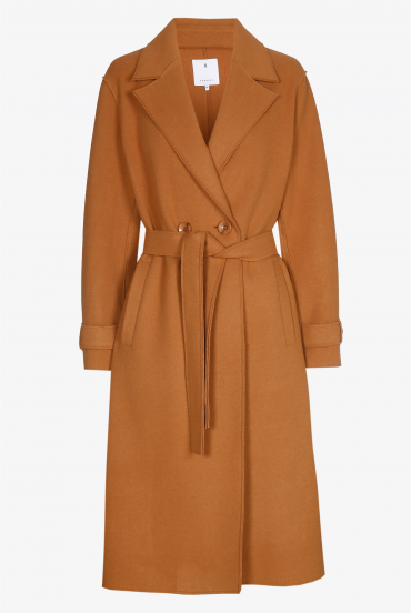 Manteau long à poches plaquées
