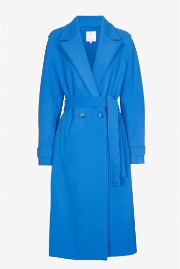 Manteau long à poches plaquées