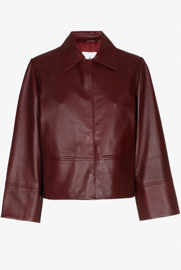 Veste courte en cuir écologique