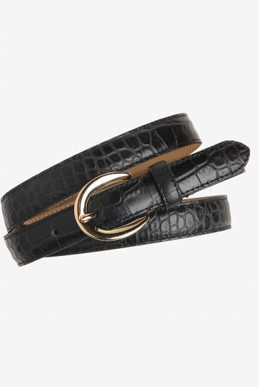 Thin leather belt