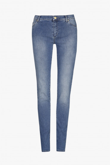 Blauwe skinny jeans
