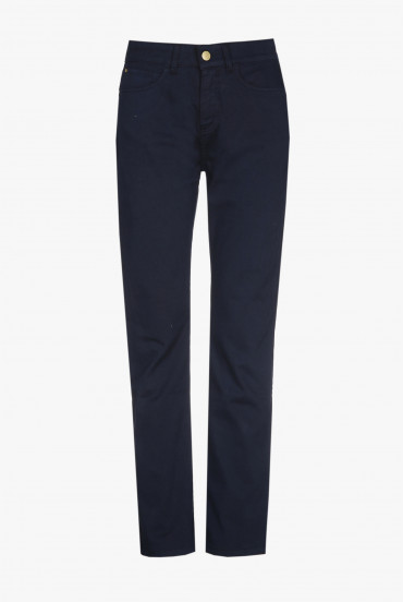 Navy-blue slim-fit jeans