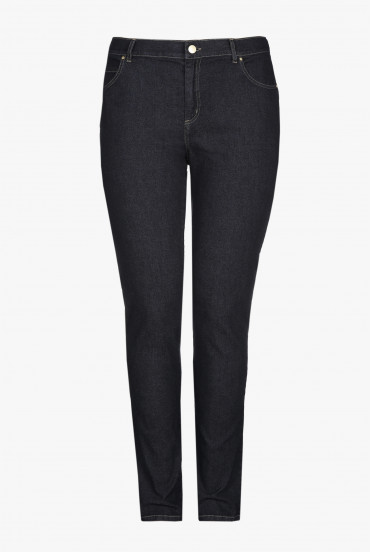 Donkerblauwe slim fit jeans broek