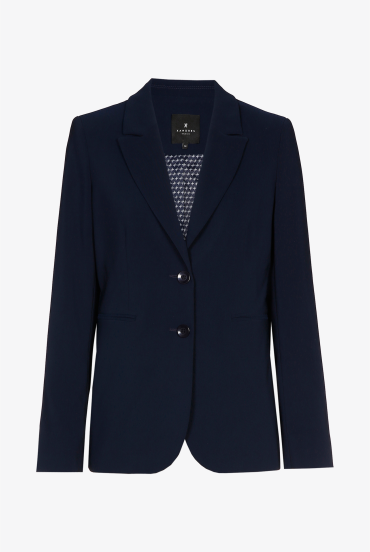 Blazer cintr&eacute; bleu fonc&eacute;, infroissable