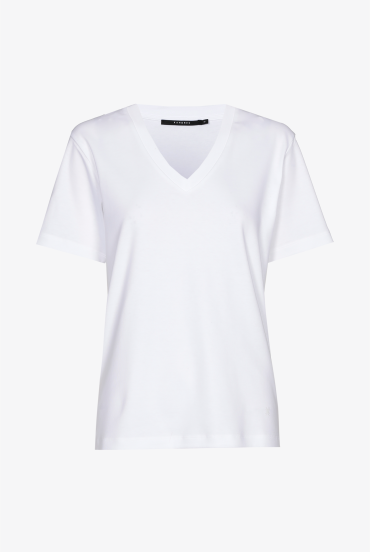 T-shirt met V-hals en korte mouwen