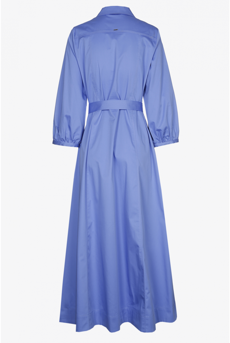Longue robe-chemise bleue