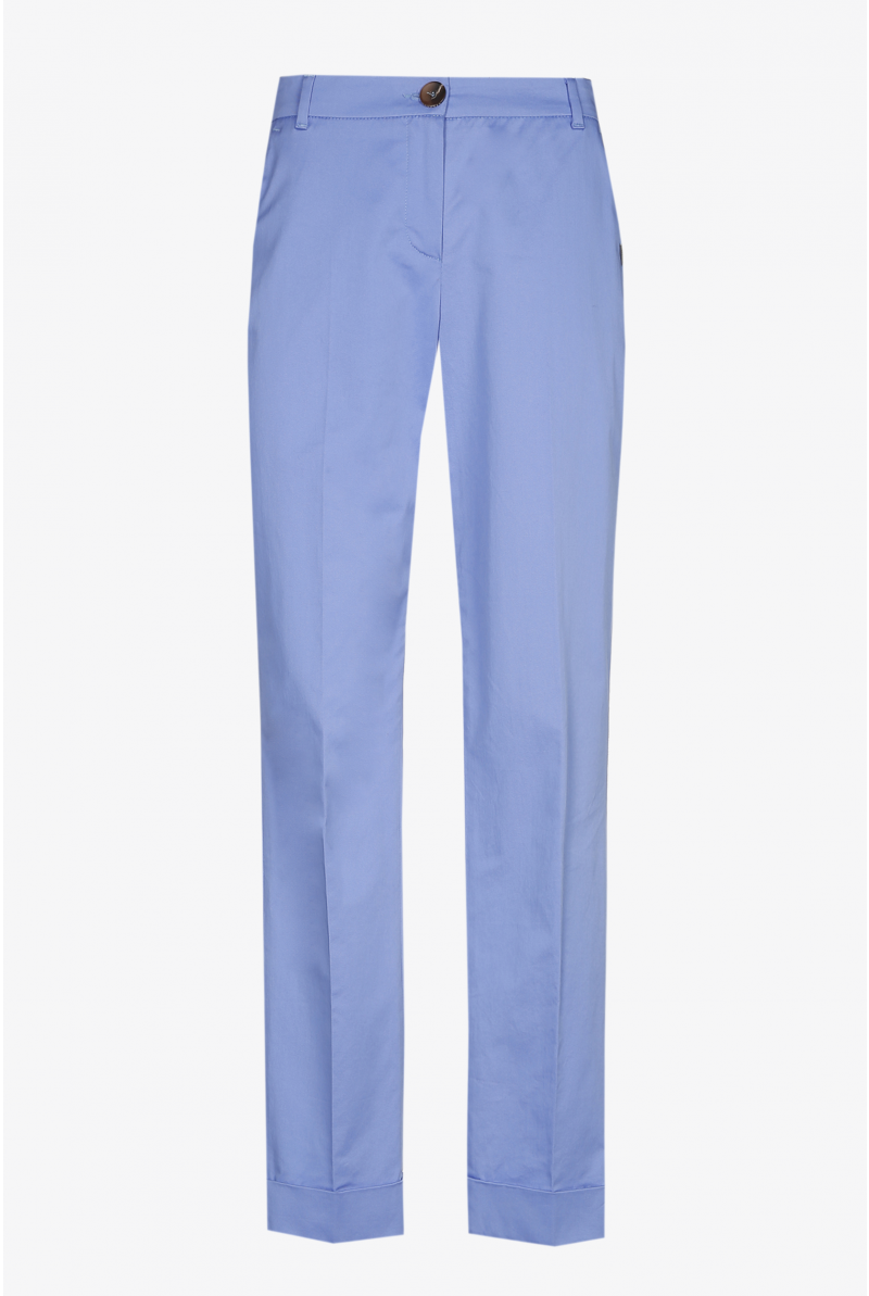 Blue summer trousers with turn-ups