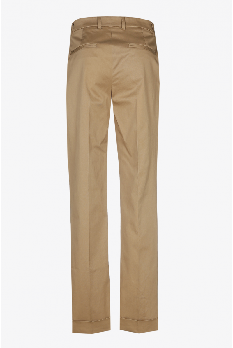 Light brown summer trousers with turn-ups