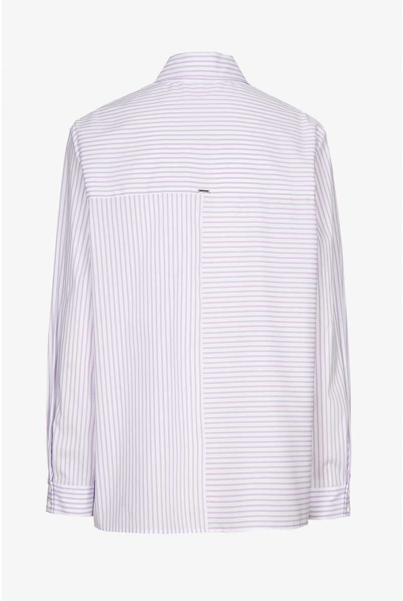 White shirt with lilac stripes